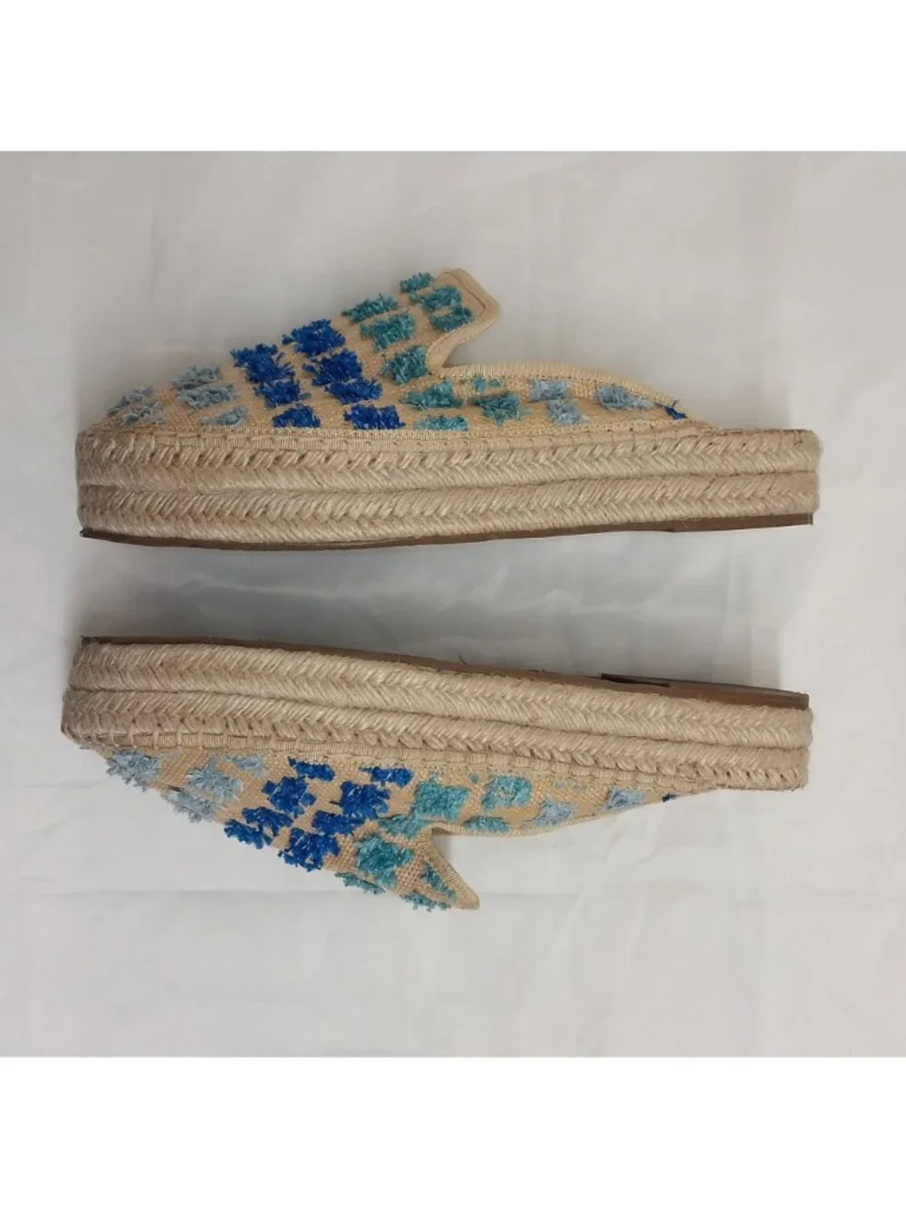 Treasure & Bond Woven Espadrille Mules Sz 10M Beige Slip-On Flats